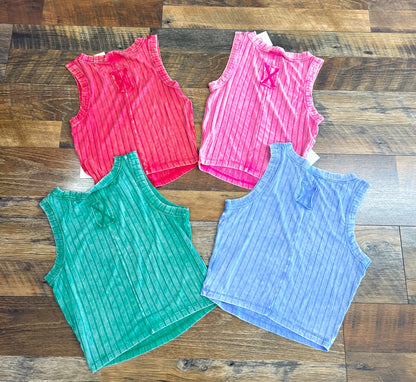 Cropped Ribbed Fitted Tanks