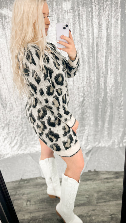 Leopard Sweater Dress