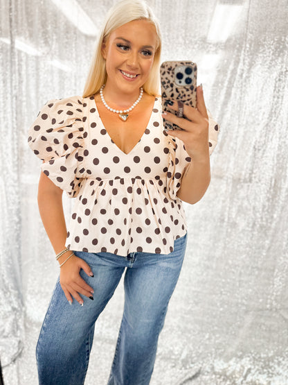Scarlett Polka Dot Blouse
