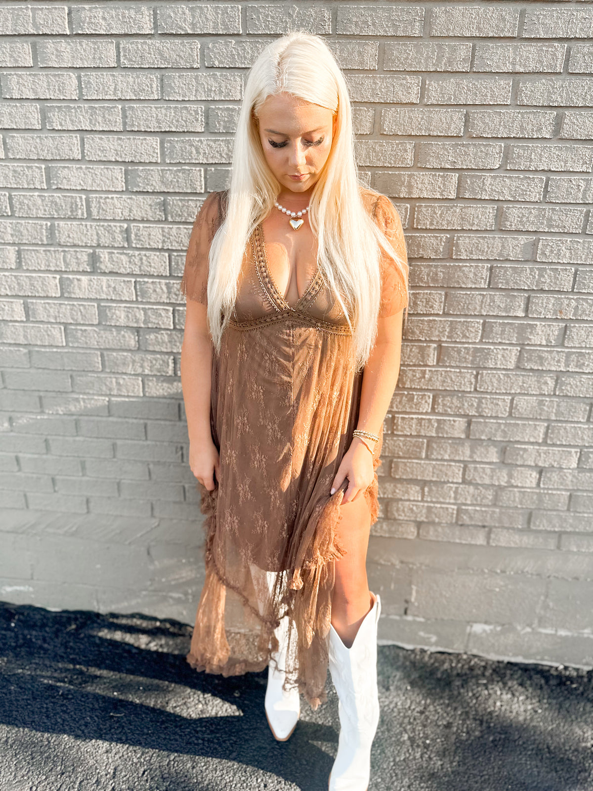 Falling For You Lace Maxi Dress