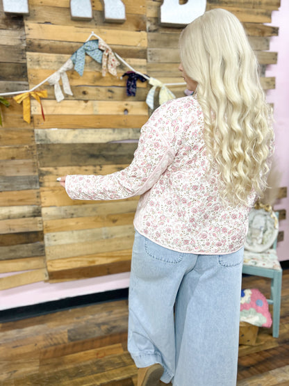 Pink Meadow Quilted Coat