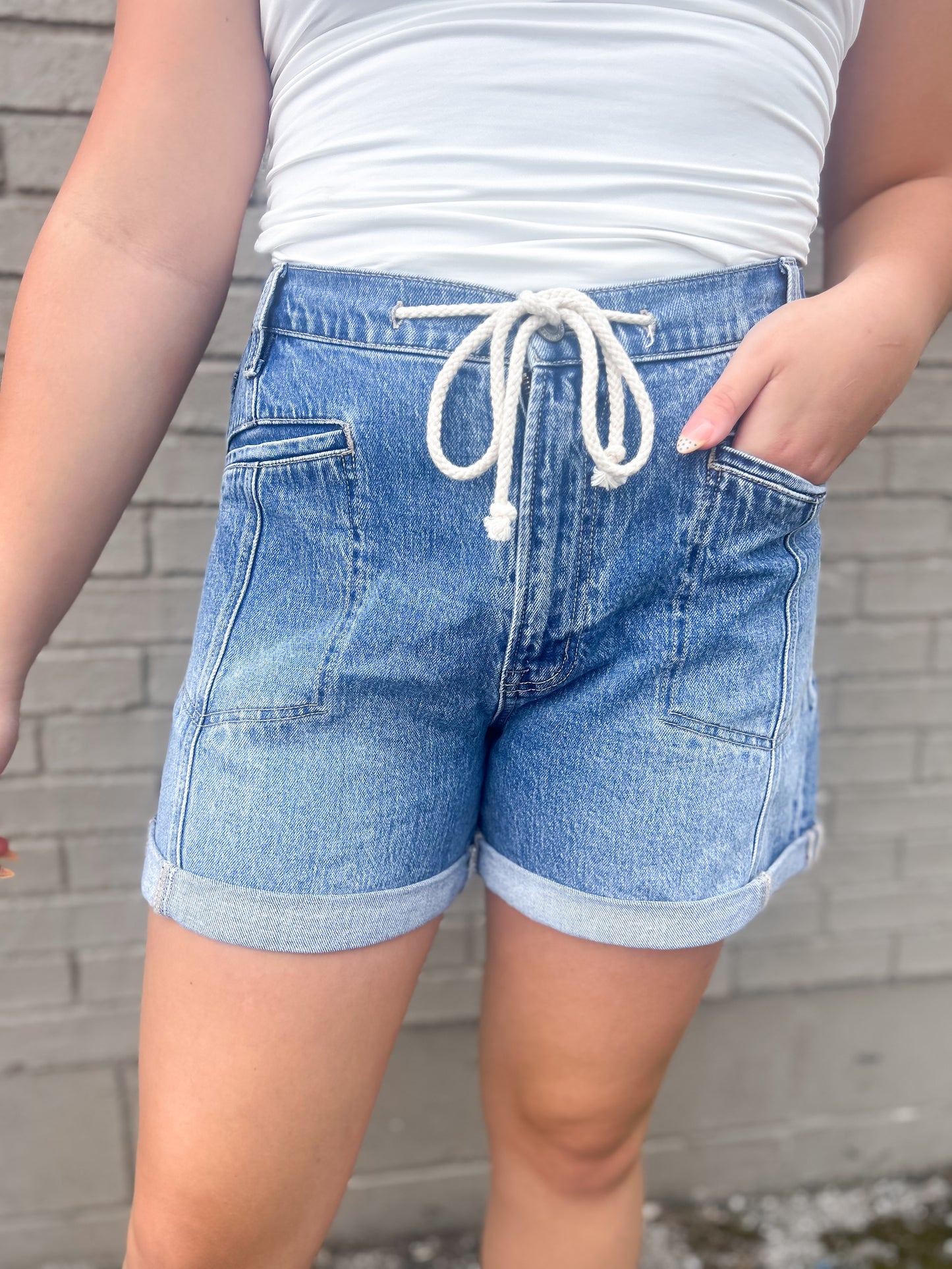 Sienna High Rise Drawstring Shorts