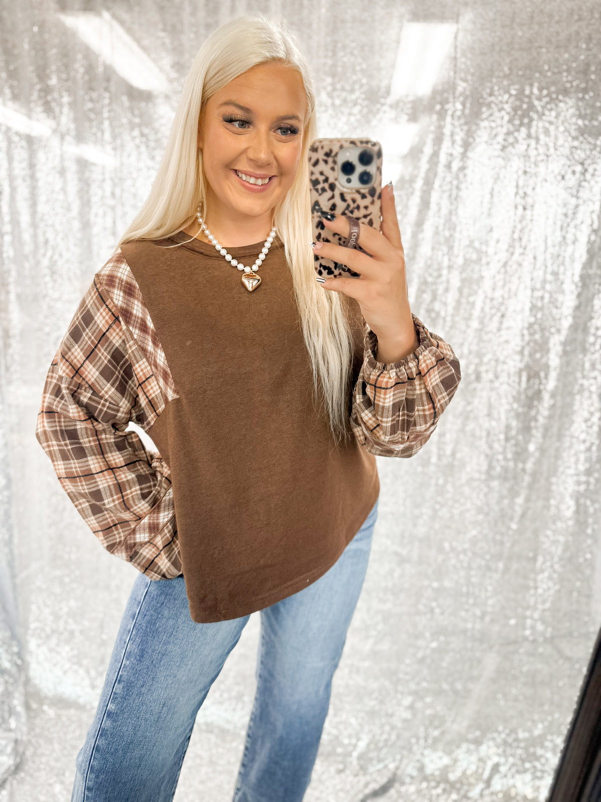 Autumn Flannel Colorblock Top