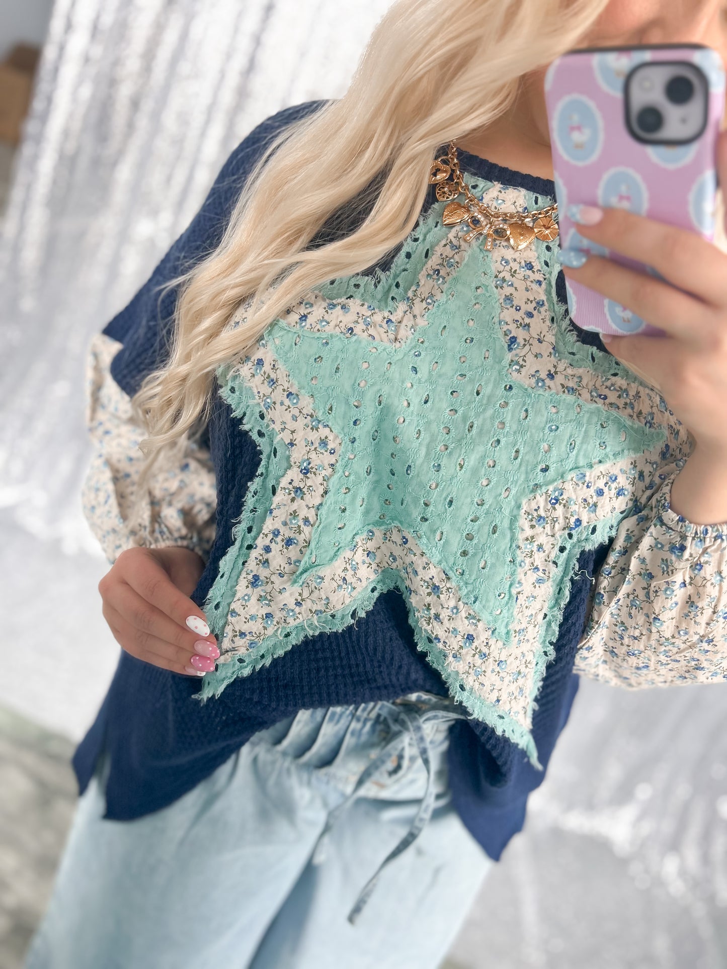 Floral Patchwork Star Top