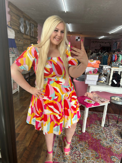 Let’s Roll Smocked Dress