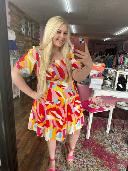 Let’s Roll Smocked Dress