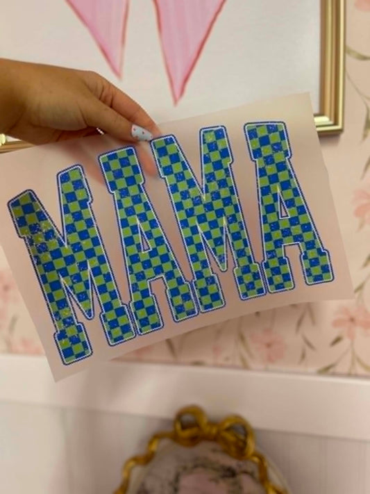 Royal & Lime Checker MAMA Print