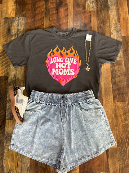 Clarissa Light Wash Drawstring Shorts