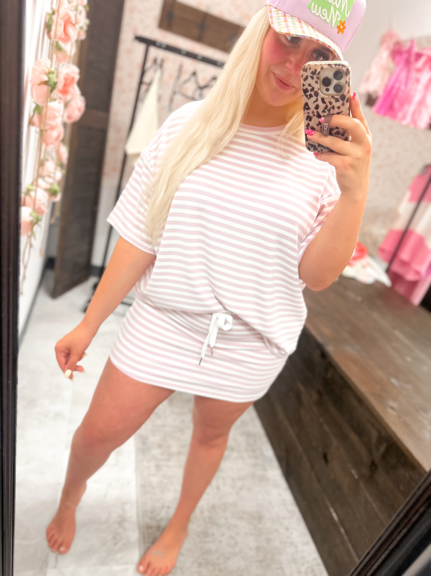 Lavender Striped Skort {Set}