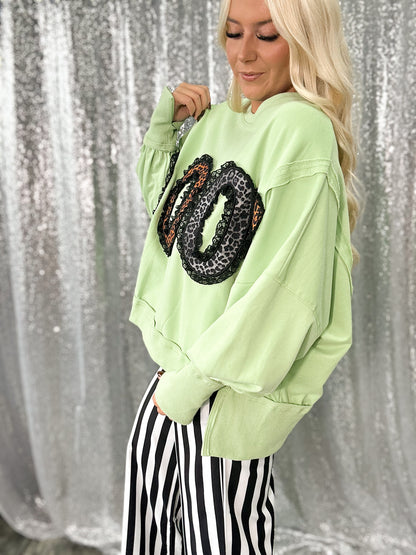 {BOO} Oversized Patchwork Crewneck