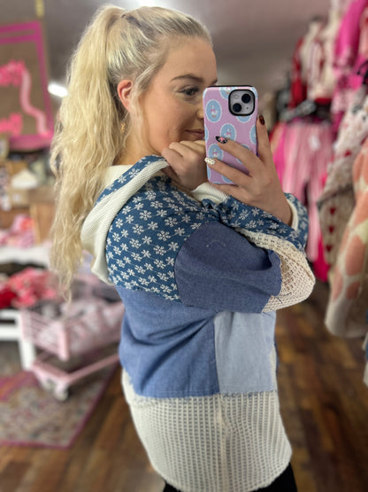 Denim Floral Patchwork Jacket