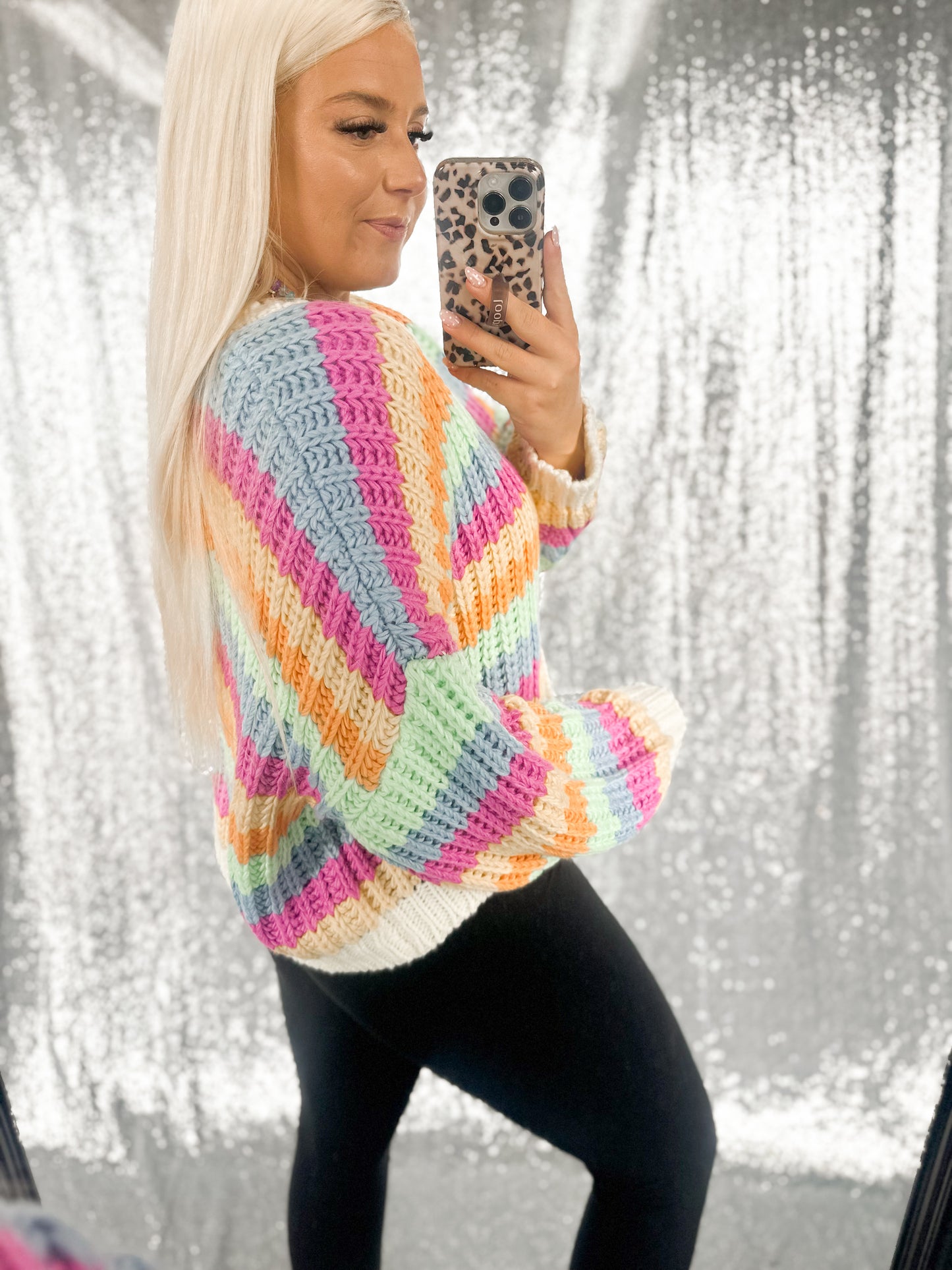 Rainbow Revival Chunky Knit Cardigan