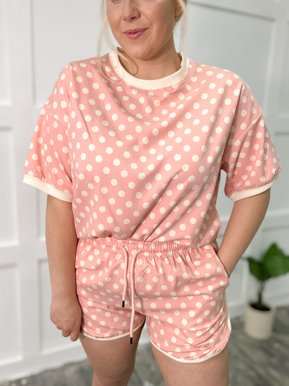 Peachy Polka Dot Short {SET}