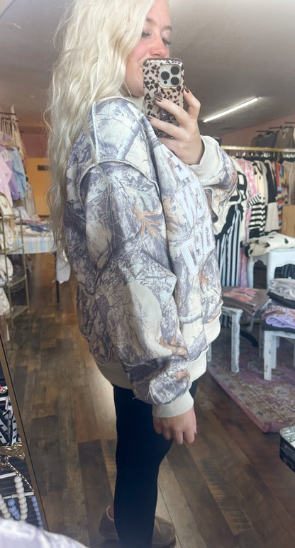 Make Heaven Crowded Camo Mockneck