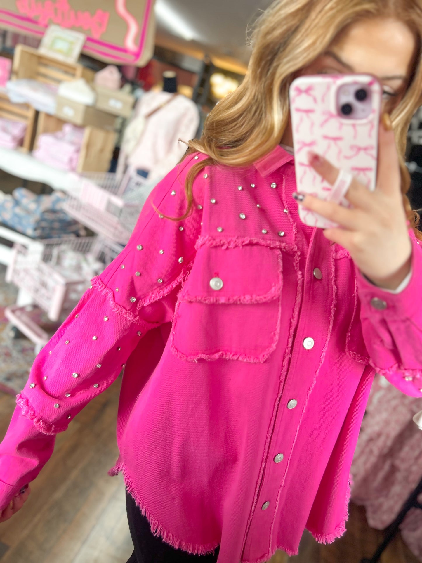 Pink Diamond Denim Jacket