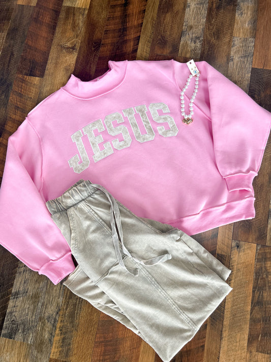 Jesus Pink Mockneck