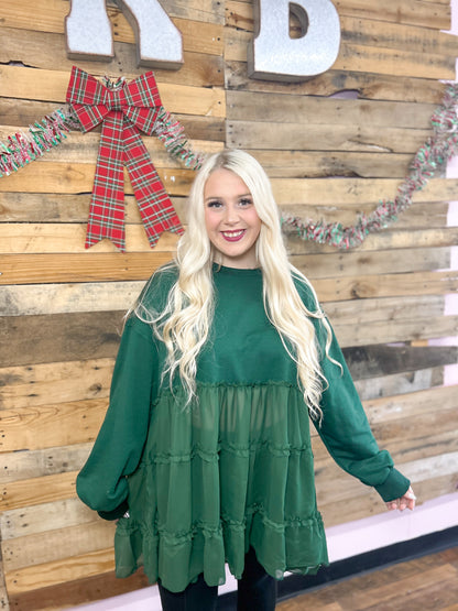 Emerald Tulle Tunic