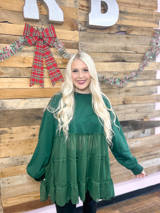 Emerald Tulle Tunic