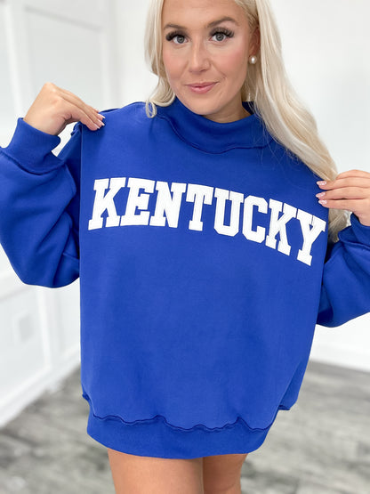 Royal Blue Kentucky Embroidered Mockneck