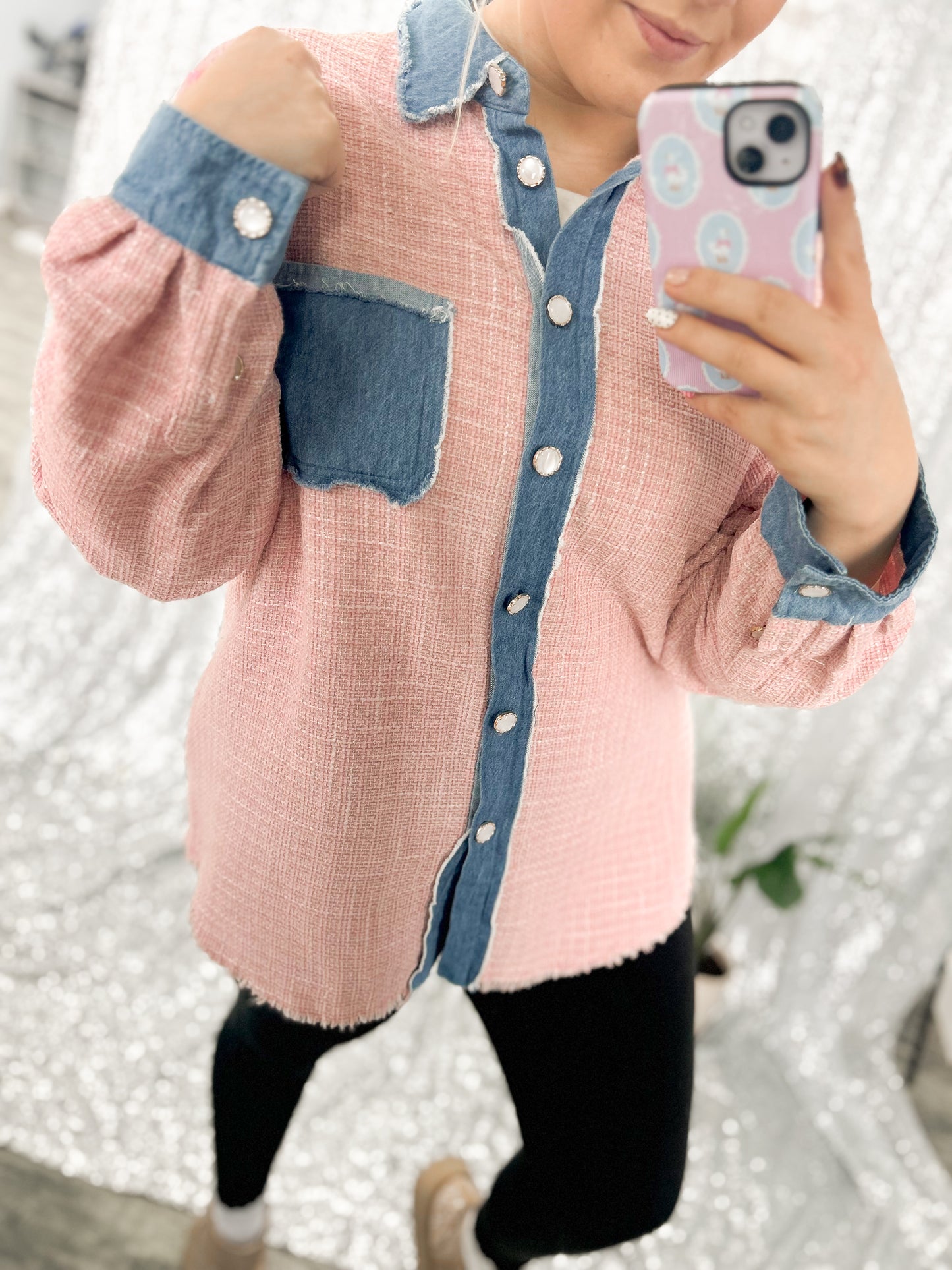 Tea Party Tweed Denim Jacket