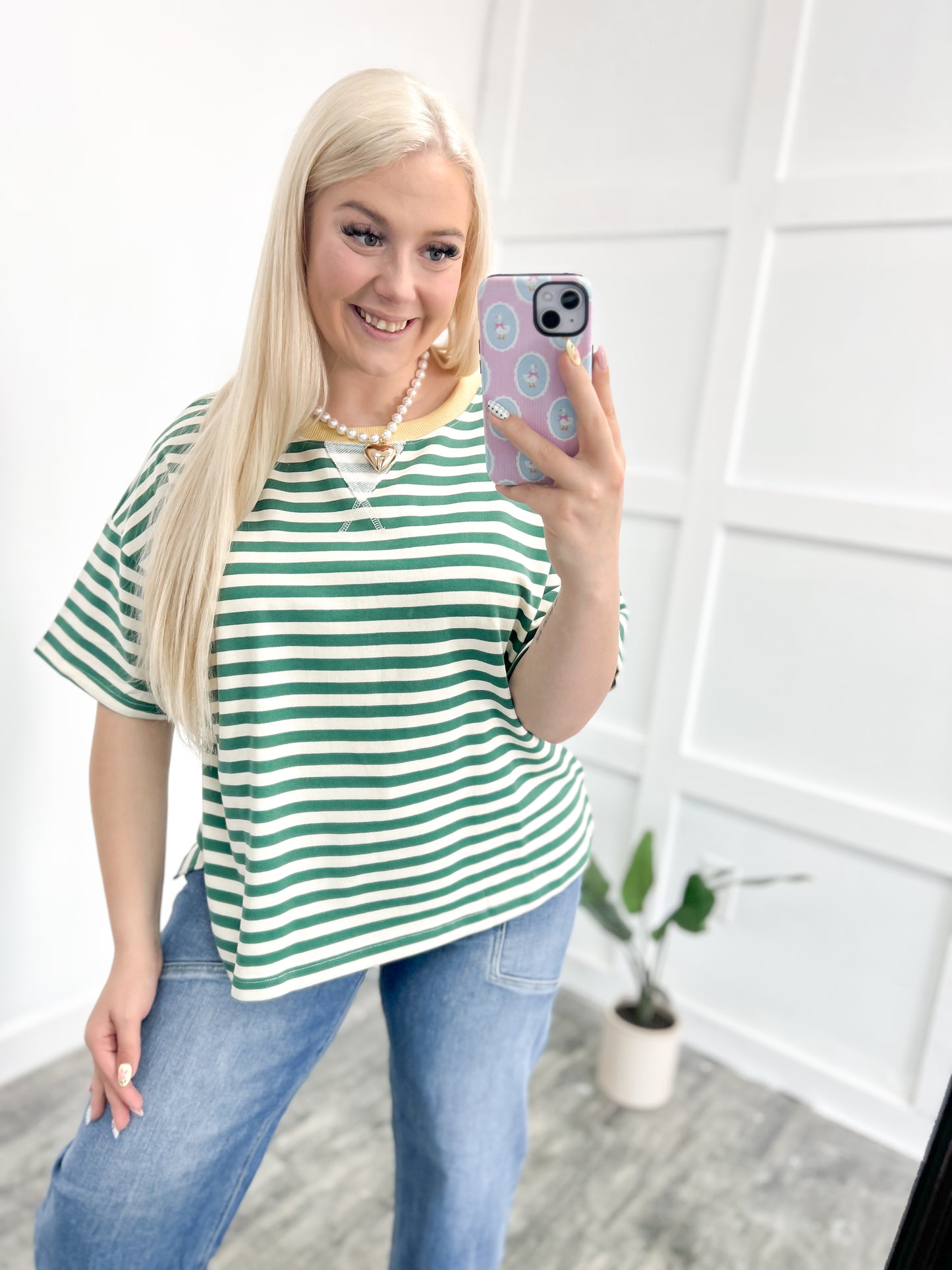 Lemon Lime Striped Top