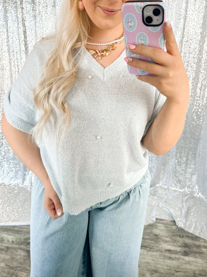 Blue Belle Pearl Top