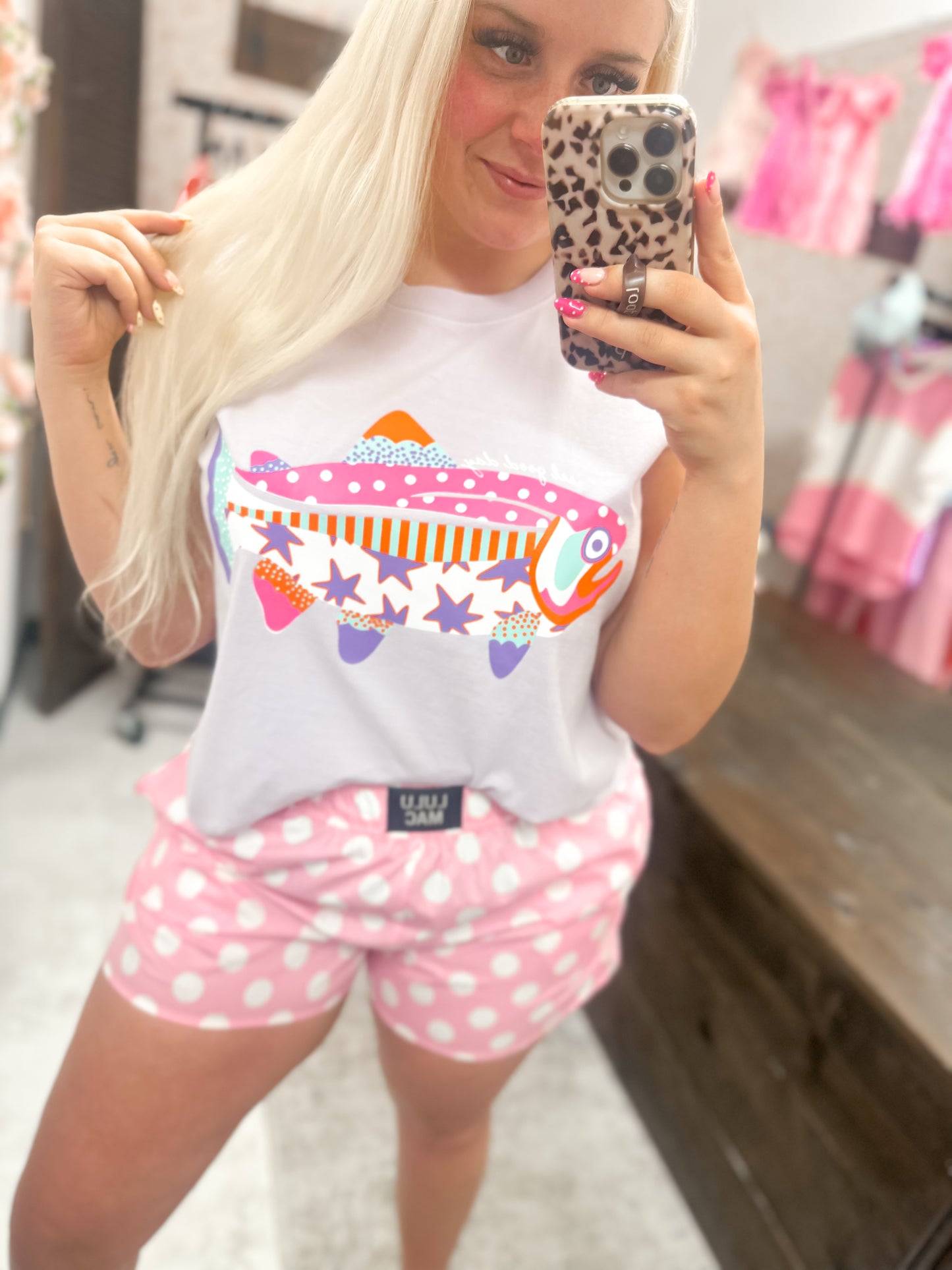 Lulu Mac Pink Polka Dot Boxer Shorts
