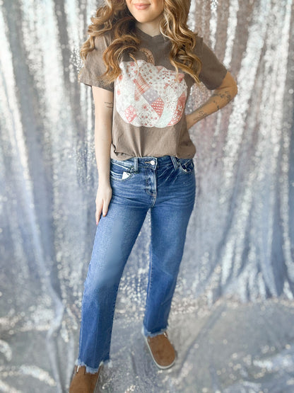 Zenana Raw Hem Straight Denim