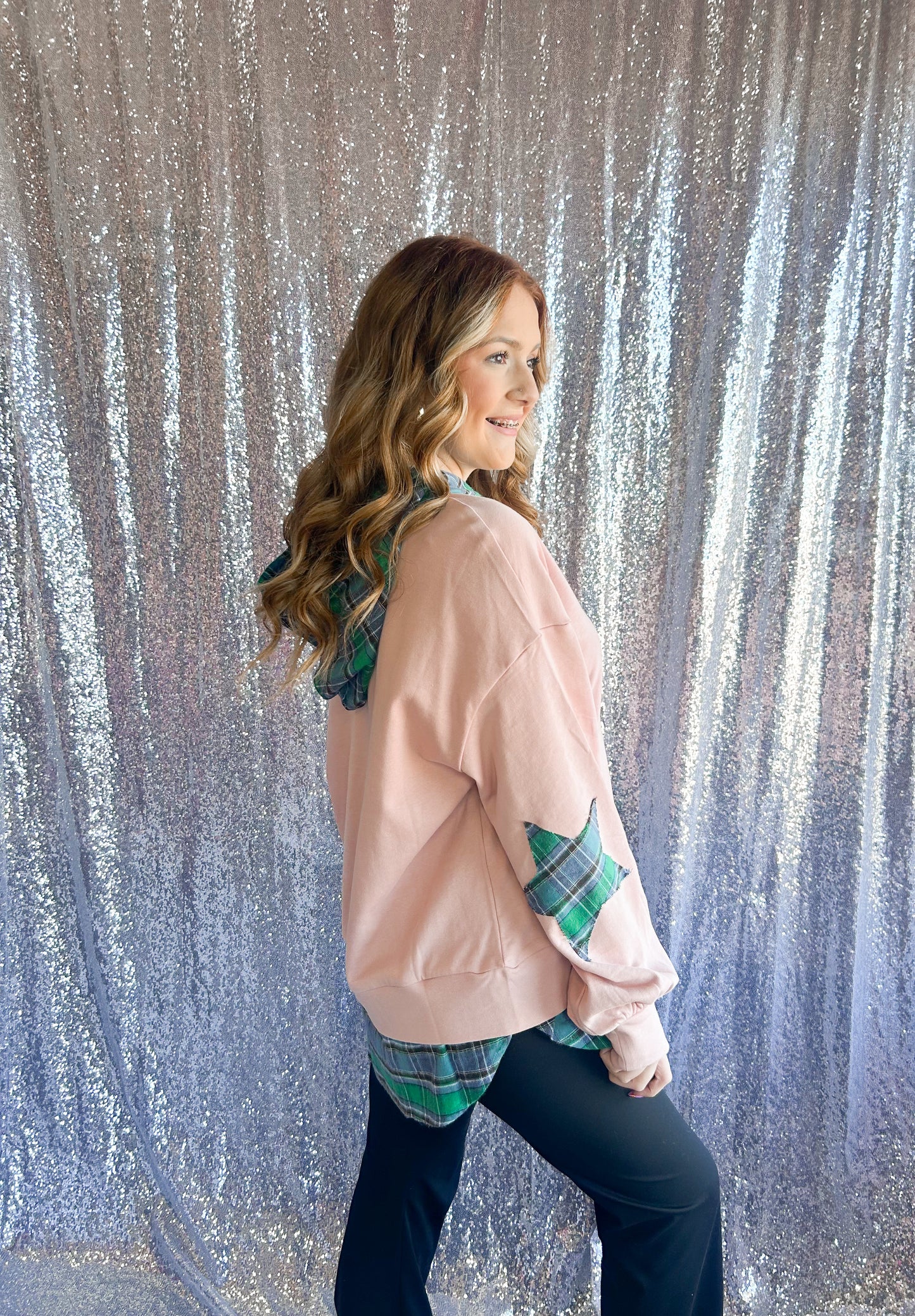 Vintage Star Plaid Hooded Pullover