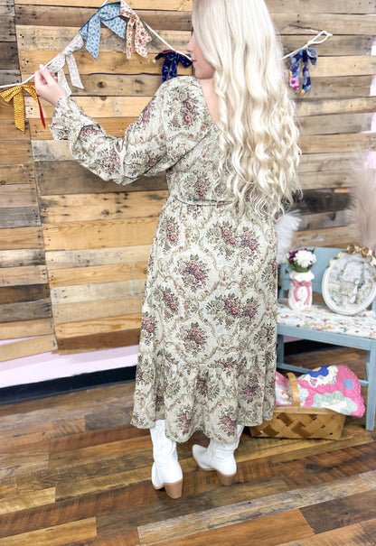 Victoria Vintage Velvet Ribbon Maxi Dress