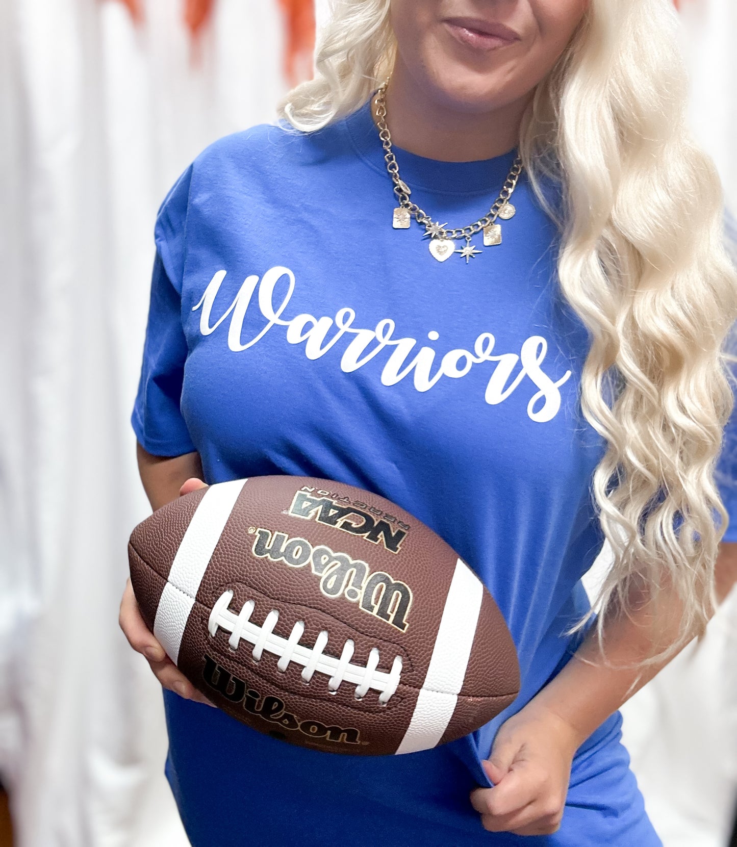 Warriors Cursive Puff Tee