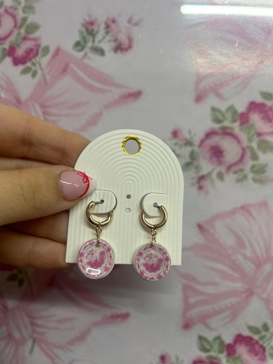 Pink Plate Earrings