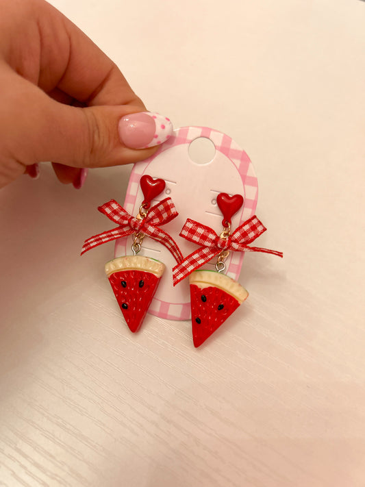 Watermelon Ribbon Dangles