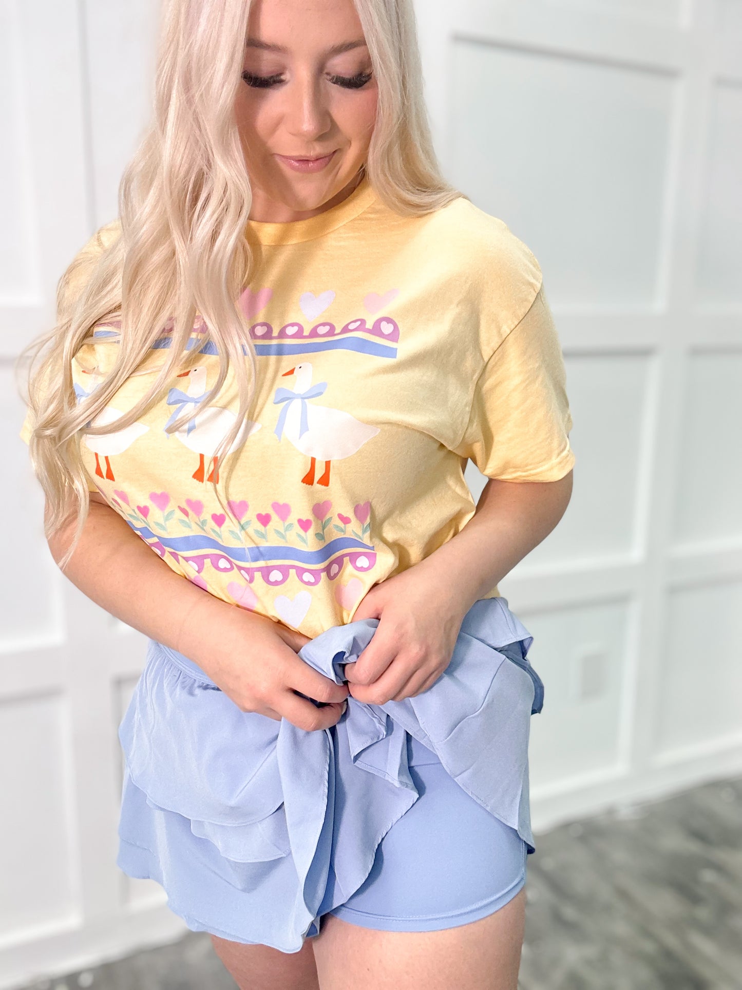 Blue Ruffle Skort