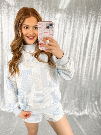 Baby Blues Patchwork Mockneck Set