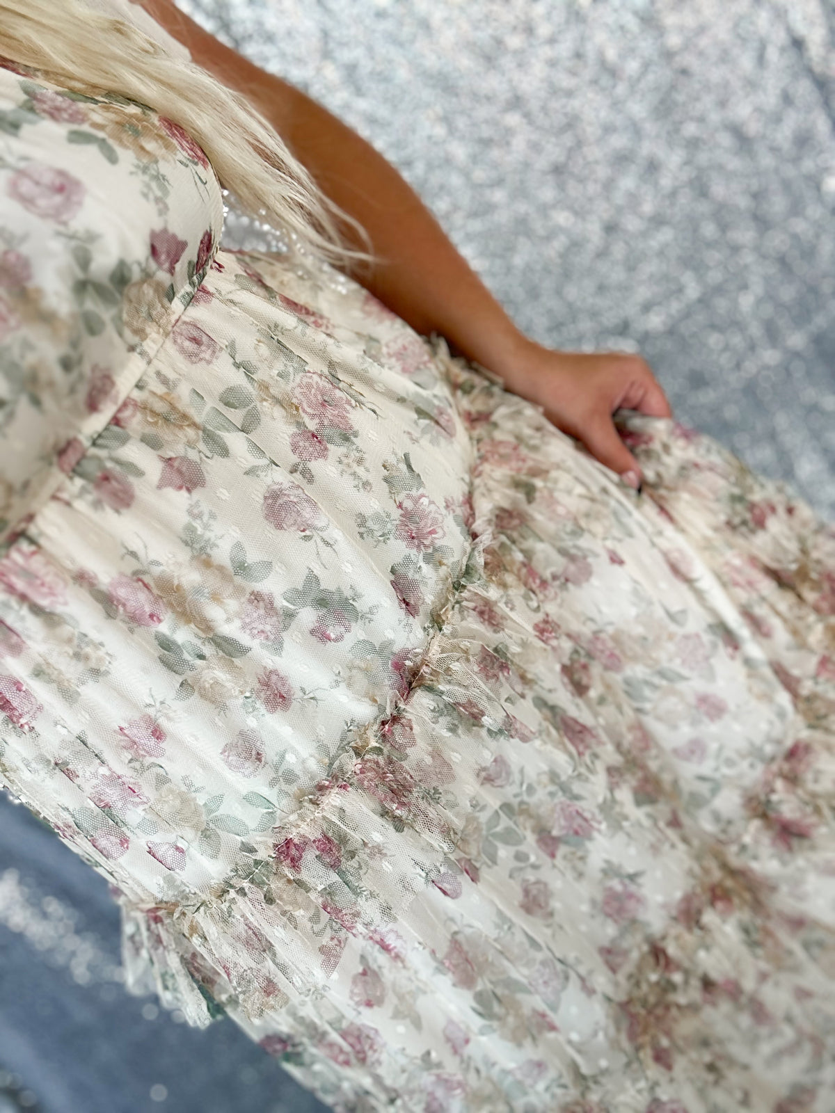 Down South Floral Tulle Maxi Dress