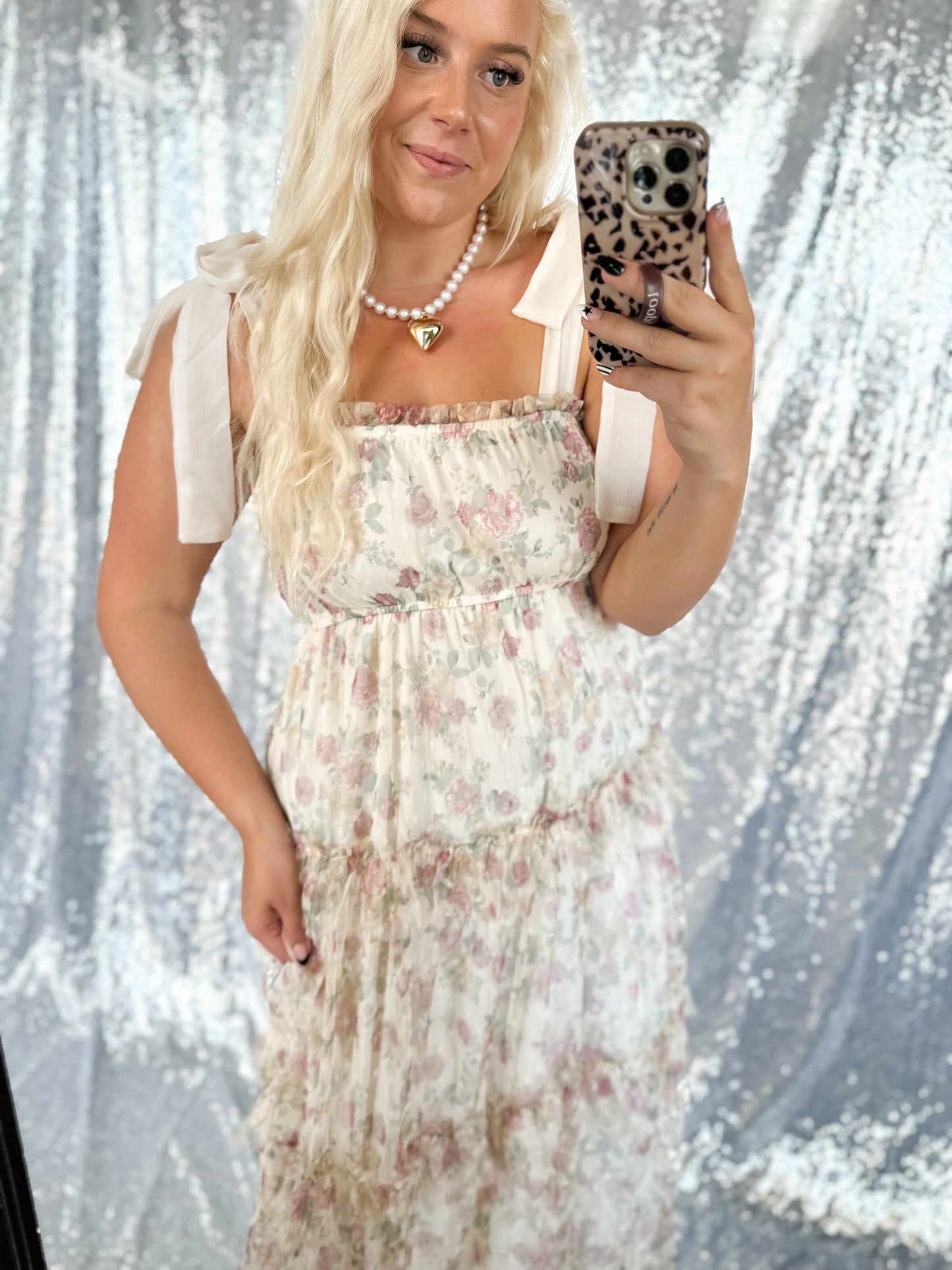 Down South Floral Tulle Maxi Dress
