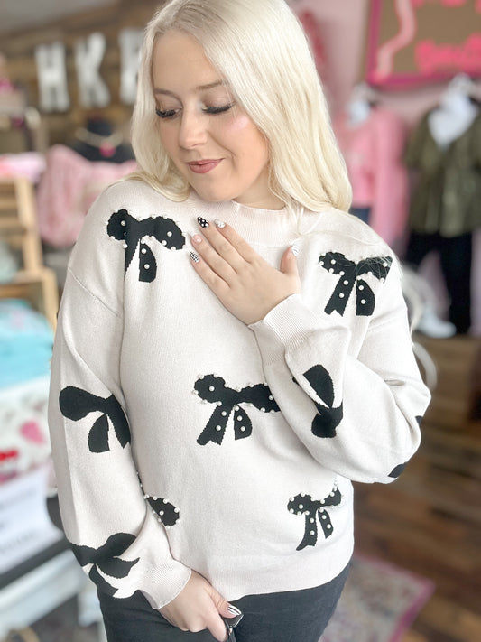 Classy Couture Pearl Sweater{1 Small Left}