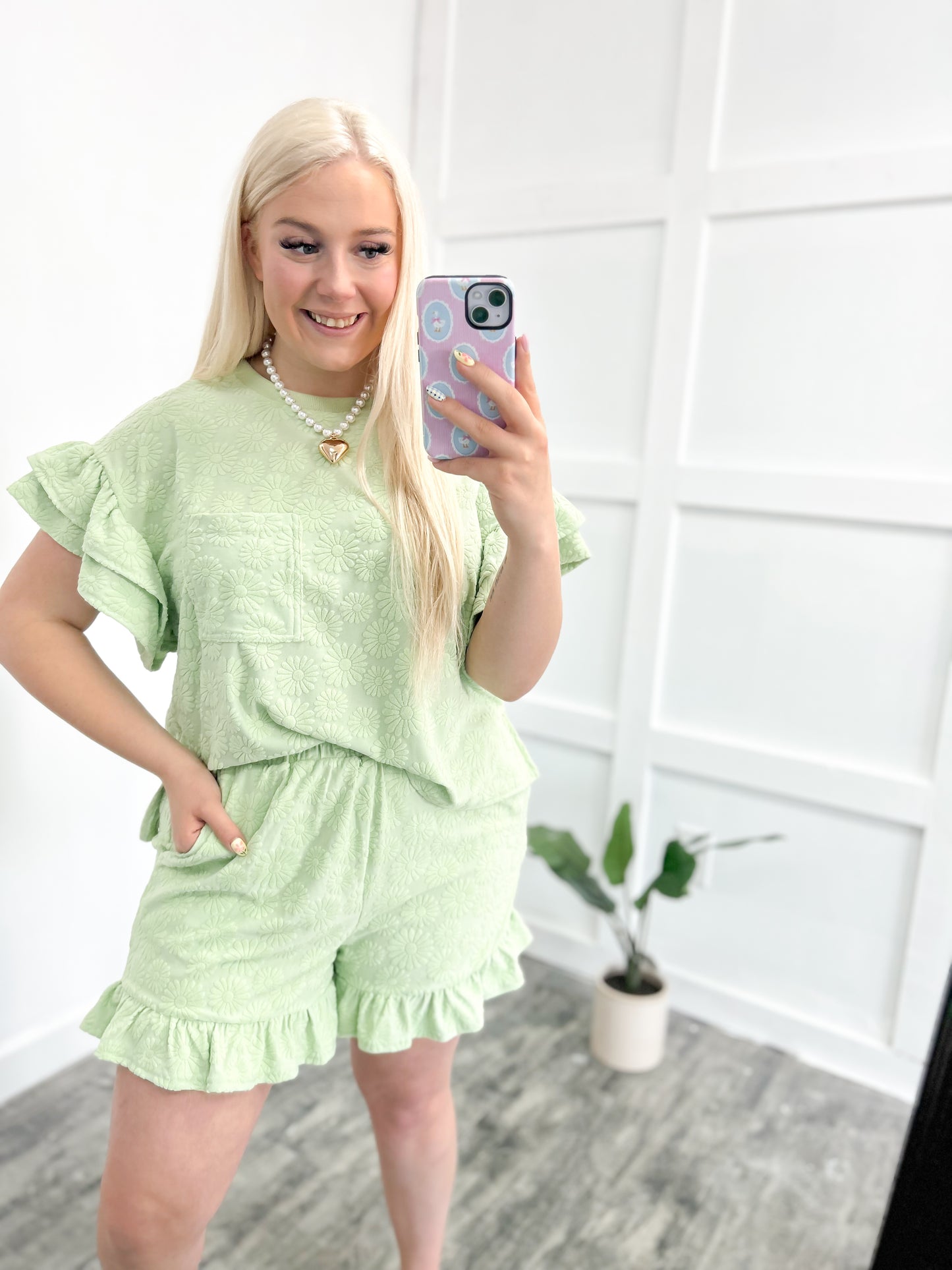 Daisy Ruffle Set (Lime Green)