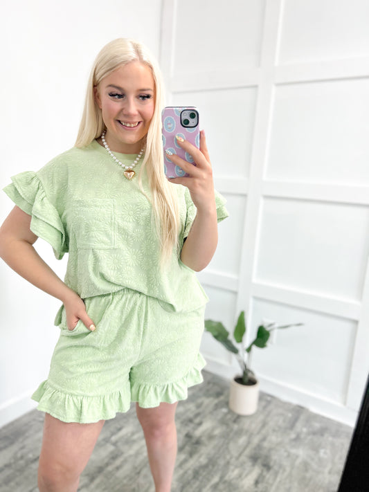 Daisy Ruffle Set (Lime Green)