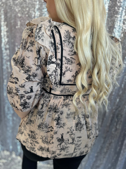 Taupe Landscape Blouse