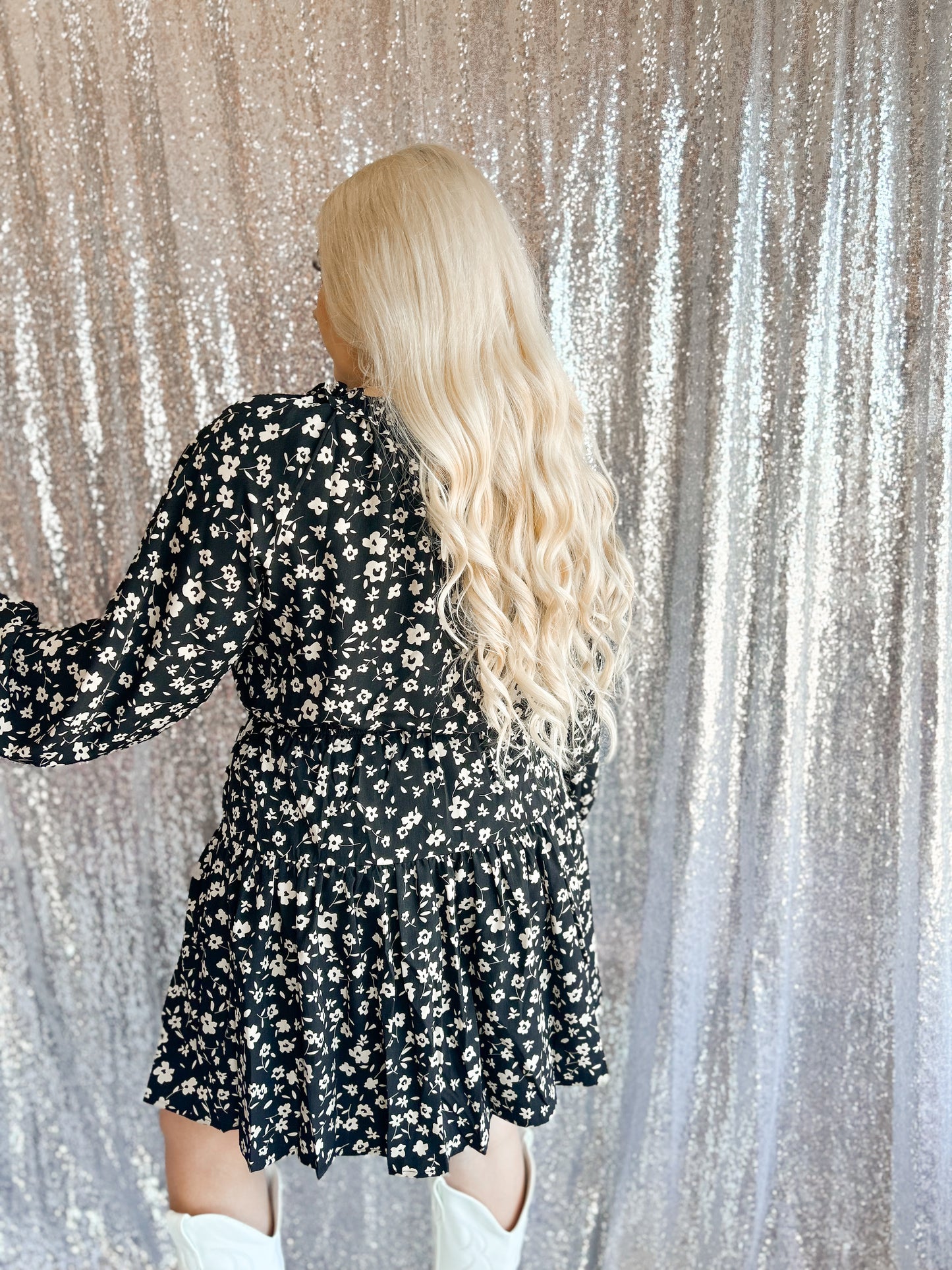 Midnight Blossoms Smocked Dress