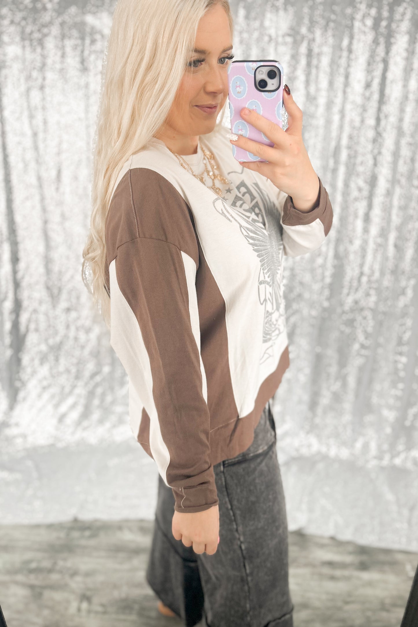 Free Bird Colorblock Top