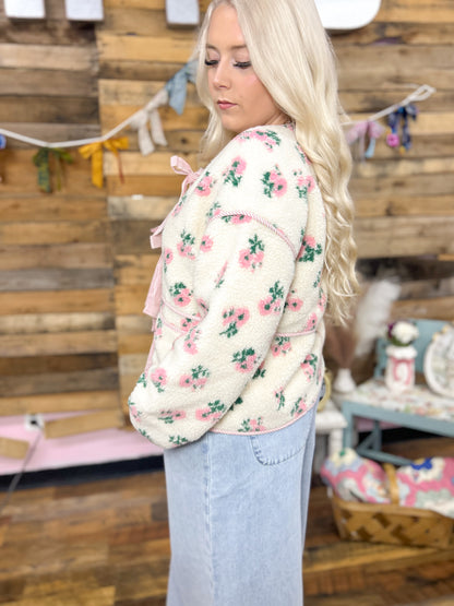 Rosebud Ribbon Sherpa Coat