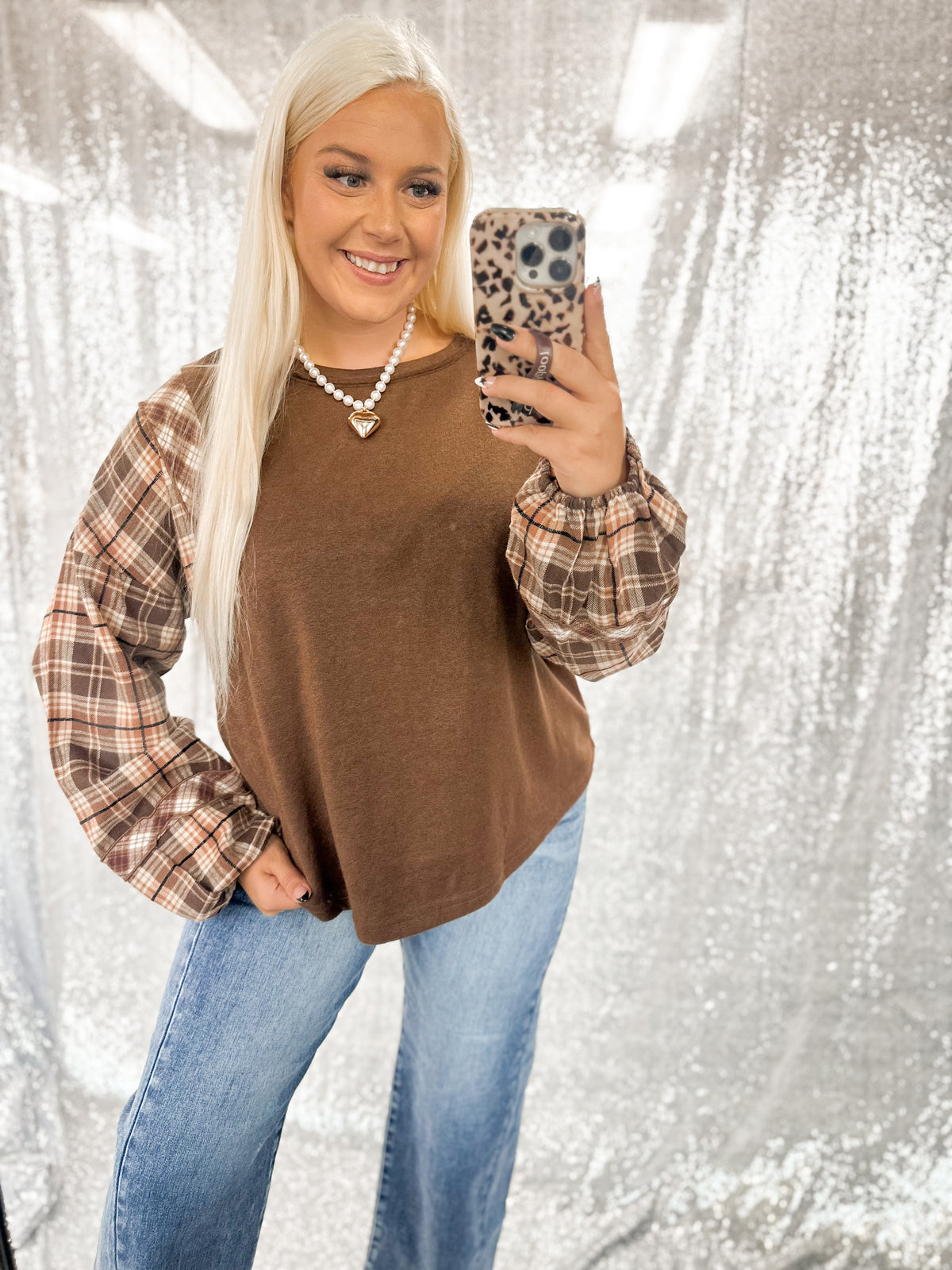 Autumn Flannel Colorblock Top