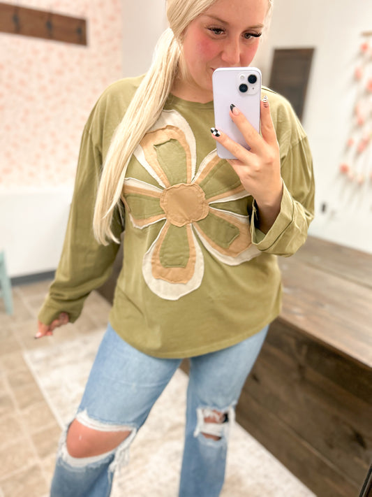 Fern Floral Patchwork Top