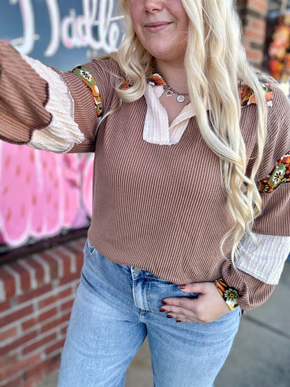 Autumn Contrast Top
