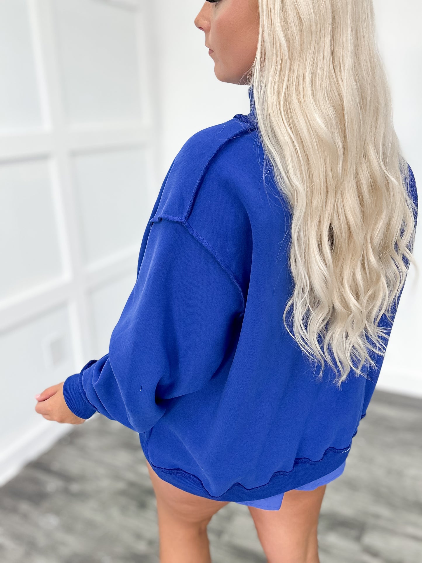 Royal Blue Kentucky Embroidered Mockneck