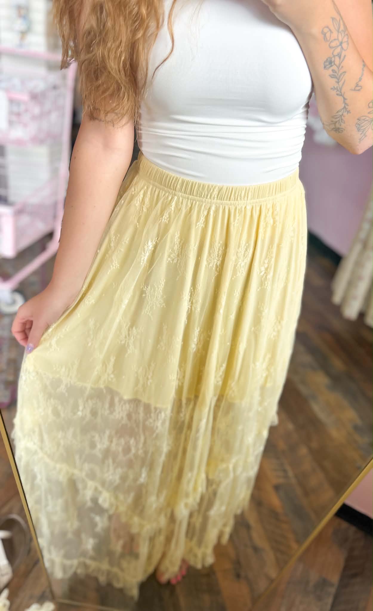 Sunshine Lace Maxi Skirt