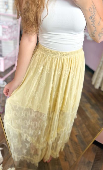 Sunshine Lace Maxi Skirt